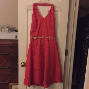 Ann Taylor Coral Halter Dress